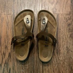 Birkenstock Gizeh Brown/Bronze Toe Post Sandals S: 38 or 7-71/2